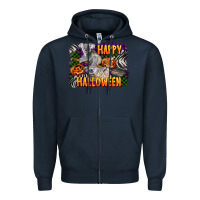 Navy happy halloween koala Zipper Hoodie - LillyAllenDesigns