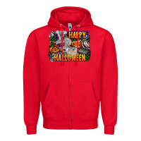 Red happy halloween koala Zipper Hoodie - LillyAllenDesigns