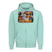 Seafoam happy halloween koala Zipper Hoodie - LillyAllenDesigns