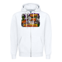 White happy halloween koala Zipper Hoodie - LillyAllenDesigns