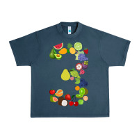 Midnight Navy Number 3 Fruit 3rd birthday party fruit themed gift Idea Urban Heavy Tee - minhPixels