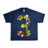 Navy Number 3 Fruit 3rd birthday party fruit themed gift Idea Urban Heavy Tee - minhPixels