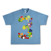 Pebble Blue Number 3 Fruit 3rd birthday party fruit themed gift Idea Urban Heavy Tee - minhPixels