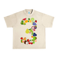 Sandshell Number 3 Fruit 3rd birthday party fruit themed gift Idea Urban Heavy Tee - minhPixels