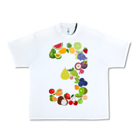 White Number 3 Fruit 3rd birthday party fruit themed gift Idea Urban Heavy Tee - minhPixels