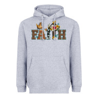 Heather Grey faith cross and butterfly with sunflower leopard and roses Heavyweight Hoodie - Artiststas
