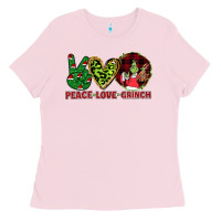Bubblegum Pink Peace Love Grinch Ladies Tee - Bettercallsaul