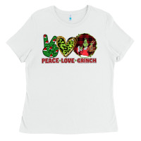 White Peace Love Grinch Ladies Tee - Bettercallsaul