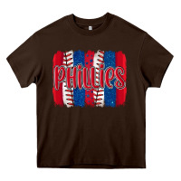 Chocolate Brown phillies baseball team spirit brushstrokes Heavy Core Tee - Artiststas