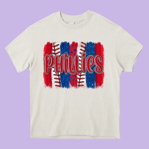 Phillies Baseball Team Spirit Brushstrokes Heavy Core Tee Designed By Artiststas