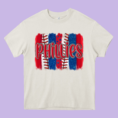 Phillies Baseball Team Spirit Brushstrokes Heavy Core Tee Designed By Artiststas
