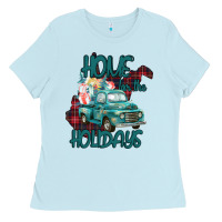 Baby Blue Christmas Home For The Holidays Ladies Tee - Bettercallsaul