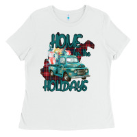 White Christmas Home For The Holidays Ladies Tee - Bettercallsaul