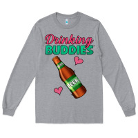 Heather Grey Drinking Buddies Long Sleeve Tee - Jasminsmagicworld