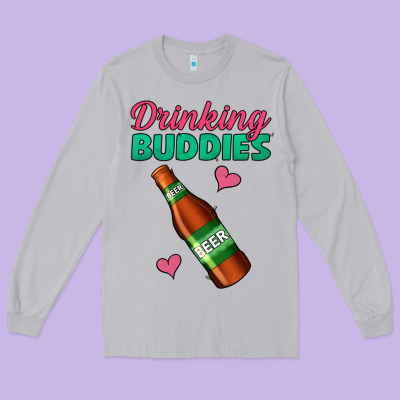 Drinking Buddies Long Sleeve Tee Designed By Jasminsmagicworld