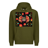 Army Green sugar skull tumbler Premium Hoodie - BundleAndBundleShop