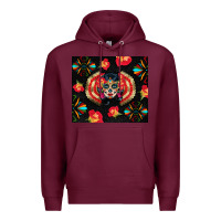 Burgundy sugar skull tumbler Premium Hoodie - BundleAndBundleShop