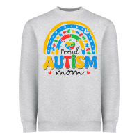 Heather Grey proud autism mom rainbow Heavyweight Sweatshirt - CowhideDigitalArt