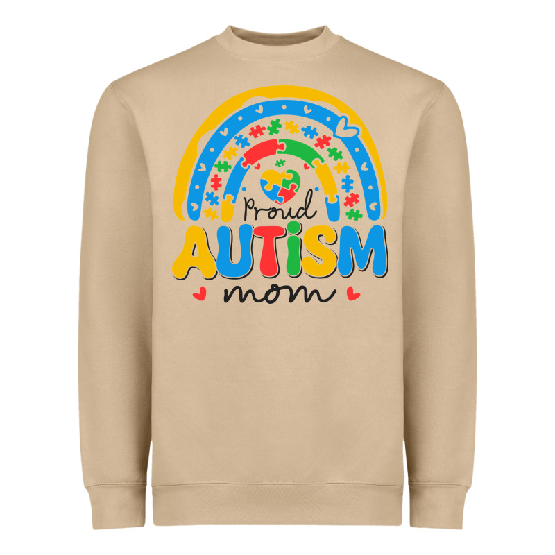 Proud Autism Mom Rainbow Heavyweight Sweatshirt by CowhideDigitalArt | Teevron