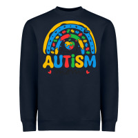 Navy proud autism mom rainbow Heavyweight Sweatshirt - CowhideDigitalArt