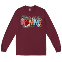 Burgundy Blessed to be called mammy Long Sleeve Tee - CowGirlArtShop
