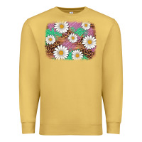 Antique Gold easter daisy background Premium Sweatshirt - Artiststas