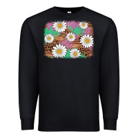 Black easter daisy background Premium Sweatshirt - Artiststas