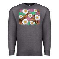 Charcoal Heather easter daisy background Premium Sweatshirt - Artiststas