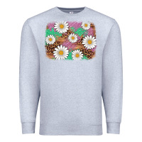 Heather Grey easter daisy background Premium Sweatshirt - Artiststas