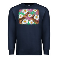 Navy easter daisy background Premium Sweatshirt - Artiststas