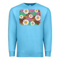 Ocean Blue easter daisy background Premium Sweatshirt - Artiststas