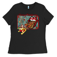 Black Merry Christmas Lips Santa Ladies Tee - Bettercallsaul