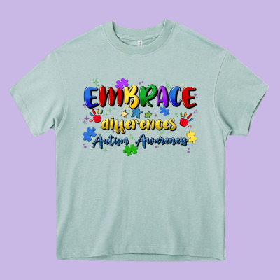 Embrace Differences Heavy Core Tee Designed By Artiststas