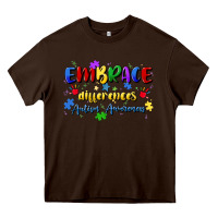 Chocolate Brown embrace differences Heavy Core Tee - Artiststas