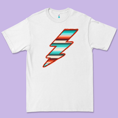 Teal And Orange Serape Lightning Premium Tee Designed By Bettercallsaul