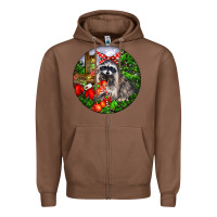 Chestnut Christmas Raccoon Zipper Hoodie - LillyAllenDesigns