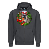 Smoke Christmas Raccoon Zipper Hoodie - LillyAllenDesigns
