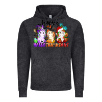 Vintage Black happy hallothanksmas unicorn Vintage Hoodie - CowGirlArtShop
