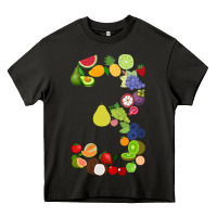 Asphalt Number 3 Fruit 3rd birthday party fruit themed gift Idea Heavy Core Tee - minhPixels