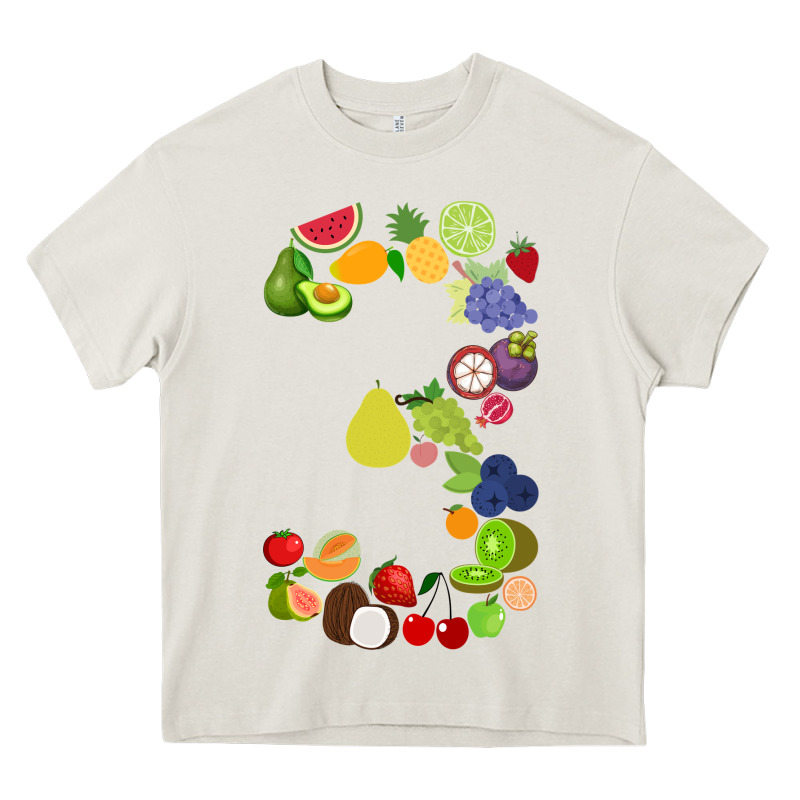 Number 3 Fruit 3rd Birthday Party Fruit Themed Gift Idea Heavy Core Tee by minhPixels | Teevron
