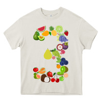 Cream Number 3 Fruit 3rd birthday party fruit themed gift Idea Heavy Core Tee - minhPixels