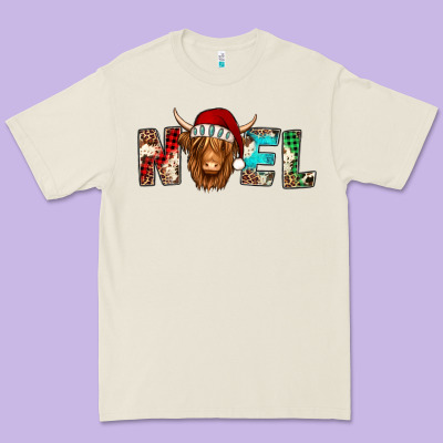 Noel Long Haired Shaggy Cow Premium Tee Designed By Jasminsmagicworld