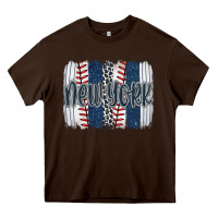 Chocolate Brown new york baseball team spirit brushstrokes Heavy Core Tee - Artiststas