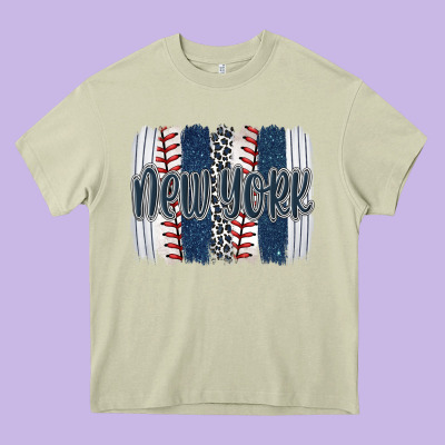 New York Baseball Team Spirit Brushstrokes Heavy Core Tee Designed By Artiststas