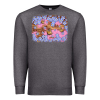 Charcoal Heather easter butterfly leopard background Premium Sweatshirt - Artiststas