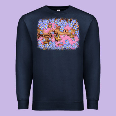 Easter Butterfly Leopard Background Premium Sweatshirt Designed By Artiststas