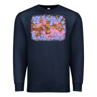 Navy easter butterfly leopard background Premium Sweatshirt - Artiststas