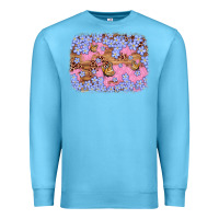 Ocean Blue easter butterfly leopard background Premium Sweatshirt - Artiststas