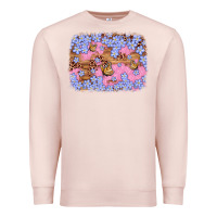 Pale Pink easter butterfly leopard background Premium Sweatshirt - Artiststas