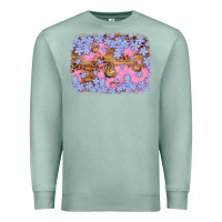 Seafoam easter butterfly leopard background Premium Sweatshirt - Artiststas